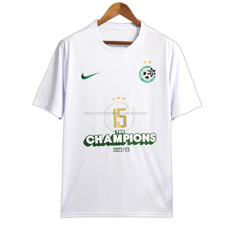 maillot champions maccabi haifa blanc 2023