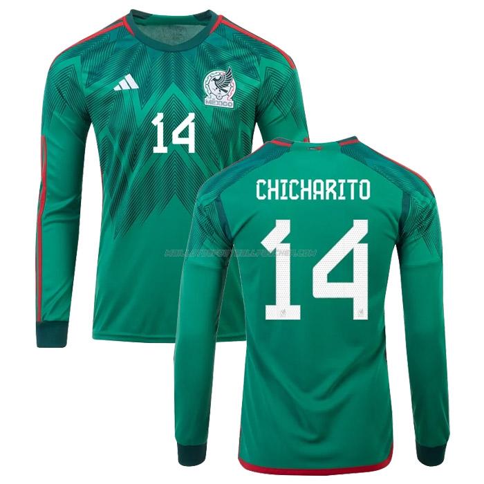 maillot chicharito manches longues coupe du monde mexique 1ème 2022
