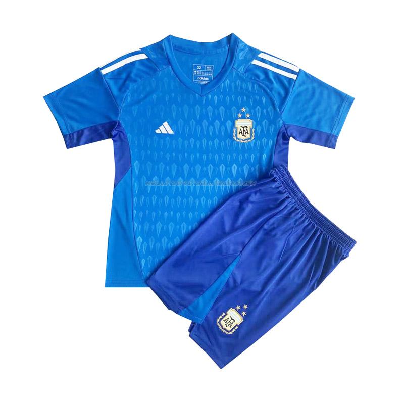 maillot enfant gardien argentina bleu 2023