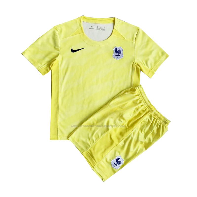 maillot enfant gardien france jaune 2022-23