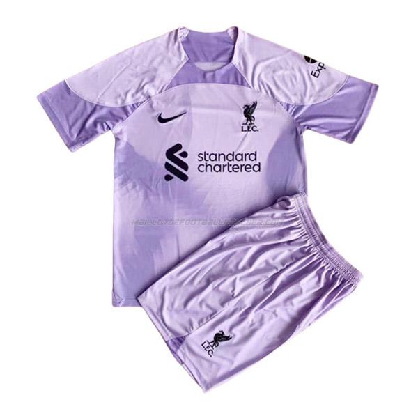 maillot enfant gardien liverpool violet 2022-23