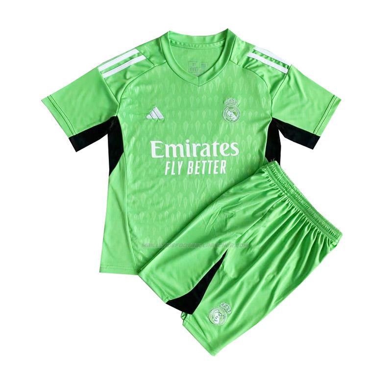 maillot enfant gardien real madrid vert 2023-24