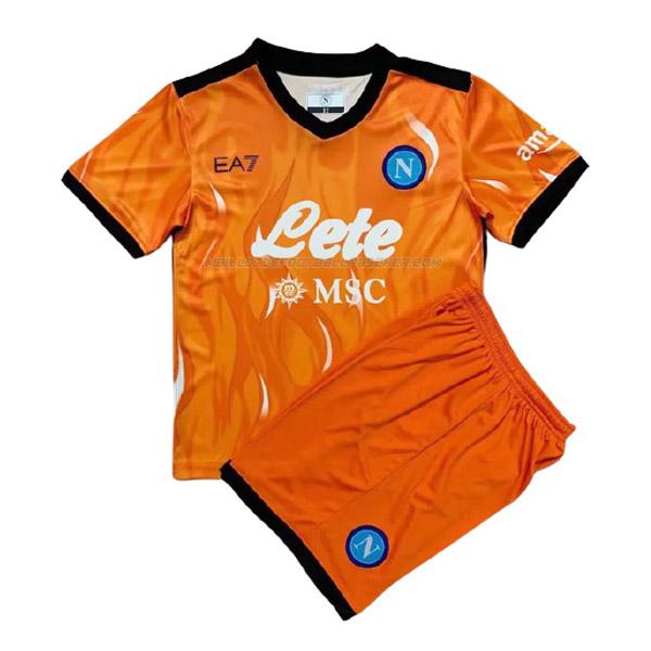 maillot gardien enfant napoli orange 2021-22