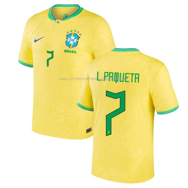 maillot l. paqueta coupe du monde brésil 1ème 2022