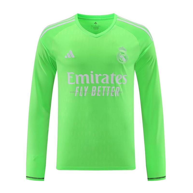 maillot manches longues gardien real madrid vert 2023-24