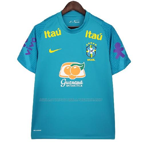 maillot pre-match ad brésil bleu 2021