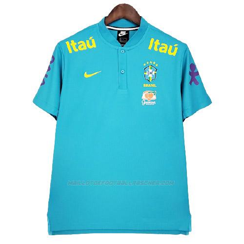 maillot pre-match brésil bleu 2021-22