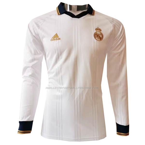 maillot rétro manche longue real madrid blanc 2019-2020