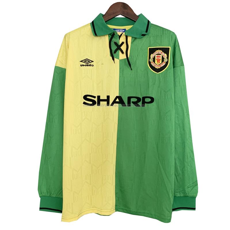 maillot rétro manches longues manchester united 2ème 1992-94