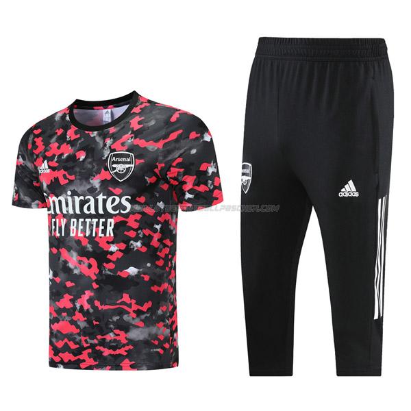 maillot training et pantalons arsenal camouflage rouge-noir 2021-22