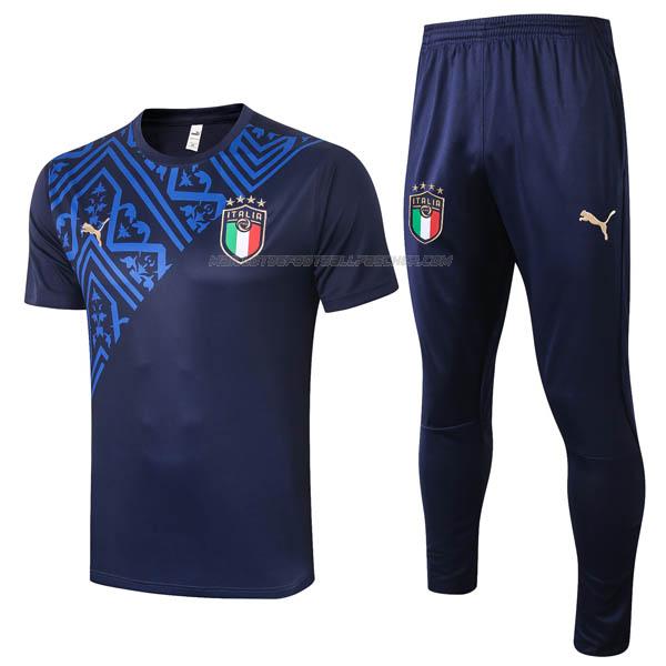 maillot training et pantalons italie bleu 2020-21