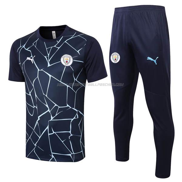 maillot training et pantalons manchester city bleu marine 2020-21