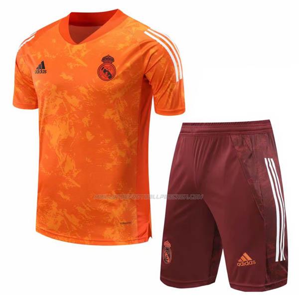 maillot training et pantalons real madrid orange 2020-21