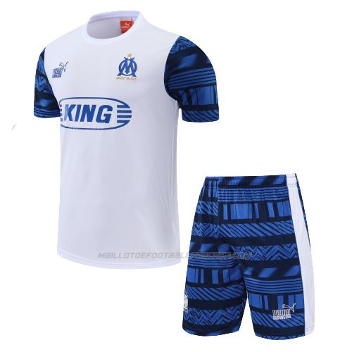 maillot training kit marseille blanc bleu 2022-23