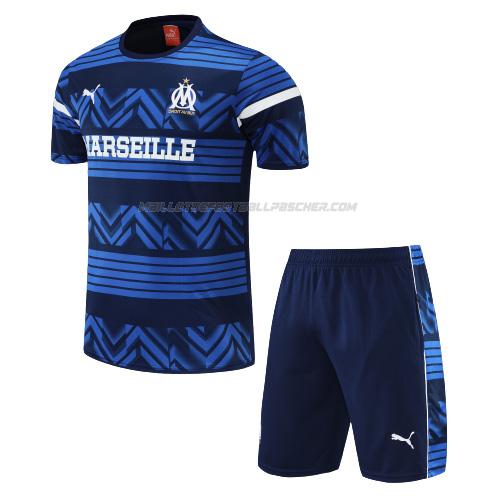 maillot training kit marseille bleu 2022-23