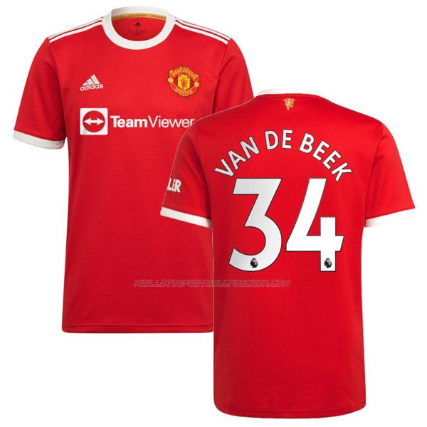 maillot van de beek manchester united 1ème 2021-22