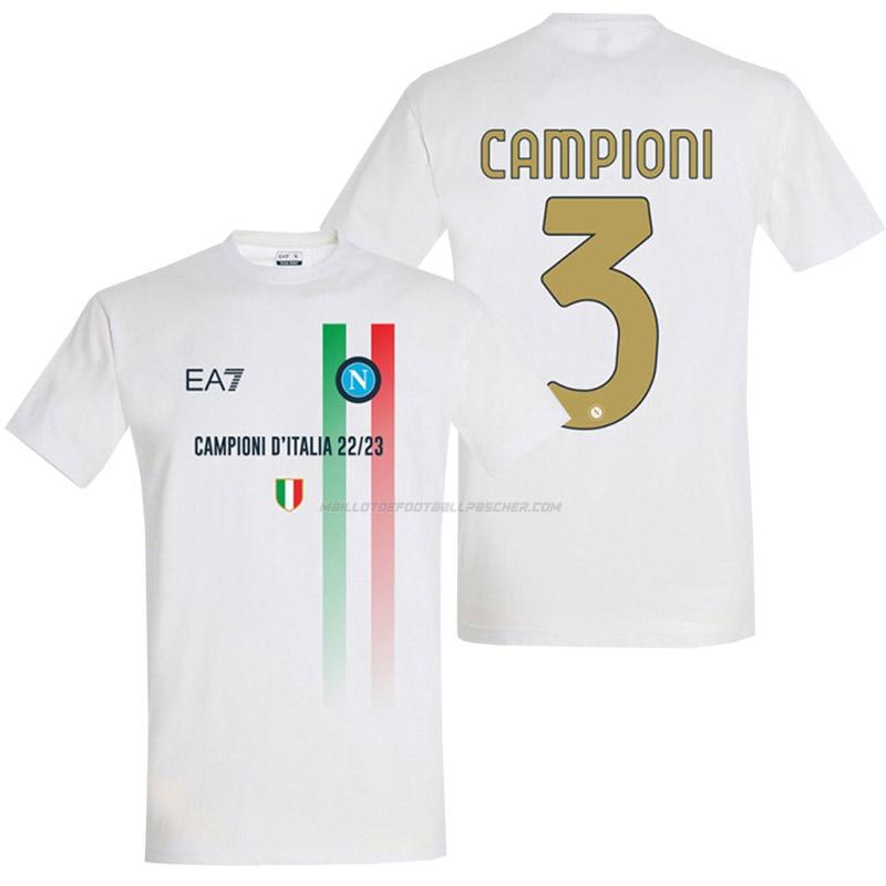 t-shirt campioni napoli blanc 2022-23