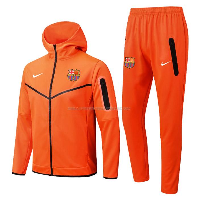 veste survêtement à capuche barcelona 22125a1 orange 2022-23