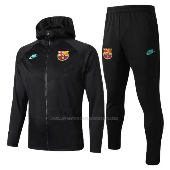 veste survêtement à capuche barcelona i noir 2020-21
