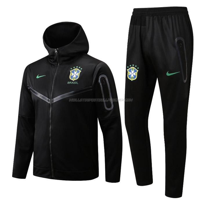 veste survêtement à capuche brésil 22125a1 noir 2022-23