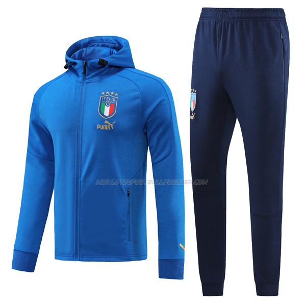 veste survêtement à capuche italie bleu 22813a 2022-23